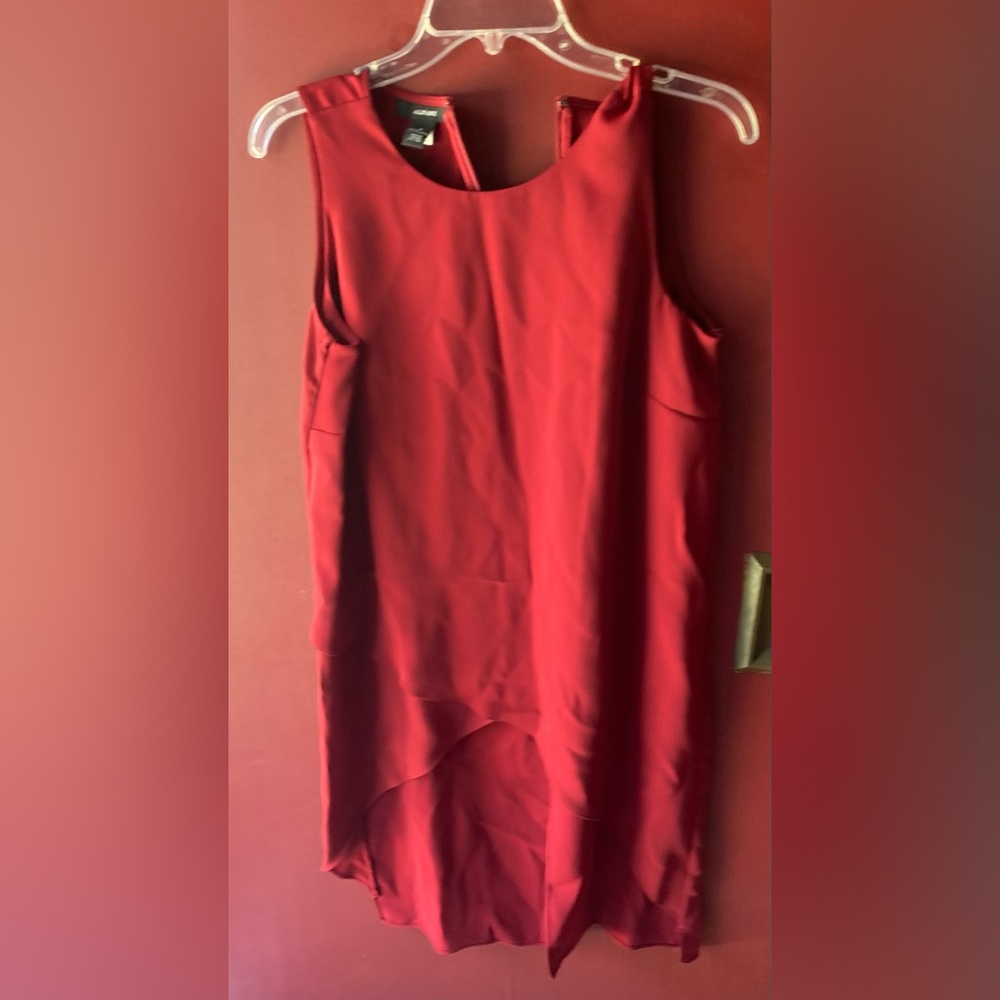 Alfani Pop Art Burgundy Tunic Tank Top Size 4 Beautiful